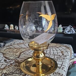 Gorgeous Vintage Partylite Globe On Brass Stand, New And FLAWLESS Without Box